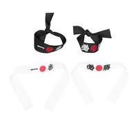 TOYANDONA 4pcs Japanese Ninja Headband Set - Non-Slip Thick Cotton Hachimaki Sweatbands for Karate, Sushi Chef, Yoga and Martial Arts Training - Traditional Samurai Bandana for Men, Women,