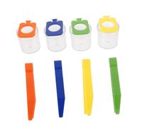 TOYANDONA 4pcs Kids Magnifier Box for Observing Insects with Flip Lid and Tweezers, Small Magnifying Container for Outdoor Exploration and Science Learning