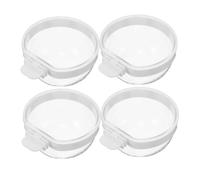 TOYANDONA 4pcs Large Detachable Transparent Plastic Water Feeder Bowls for Parakeets Parrots Canaries Hanging Space-saving Bird Cage Seed and Water Cups for Small Birds