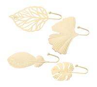 TOYANDONA 4pcs Leaf-Design Iron Coat Hooks Wall Mounted Multipurpose Hangers for Clothes Home Decoration Artistic Wall Storage Organizer