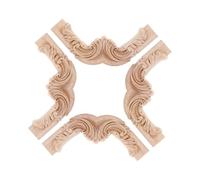TOYANDONA 4pcs Luxury Wood Carved Appliques Elegant Vintage Decorative Onlays for Furniture Cabinet Wardrobe Bed Door Intricate Carving for Home Decoration and Wall Ornaments