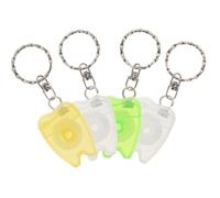 TOYANDONA 4pcs M Travel Dental Floss Keychain with Abs Material, Portable Oral Care Tool to Freshen Breath and Clean Teeth, Compact Floss Mini for On-the-go Use Random Color