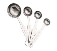 TOYANDONA 4pcs Measuring Spoon Set Stainless Steel Comfortable to Use Sturdy Not Easy to Get Deformed Silver for Cooking and Nursing