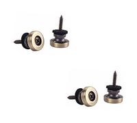 TOYANDONA 4pcs Metal Guitar Strap Lock with Screws and Gasket for Electric and Acoustic Guitars Bronze and Strap Buttons for