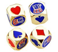 TOYANDONA 4Pcs Metal Poker Dice Lightweight Retro Club Dice for Party Favors Birthday Bridal Shower Wedding Tabletop Games Accessory