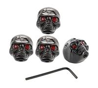 TOYANDONA 4pcs Metal Skull Head Guitar Knobs with Wrench Volume Tone Control Caps for Electric Guitar and Bass Unique Skull Design Replacement Accessories