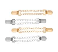 TOYANDONA 4pcs Metal Sweater Clips with Vintage Chain Design Cardigan Closure Clips for Women Shawl Collar Brooches to Secure Scarves and Dresses Stylish Waist Cinch Accessories for Business