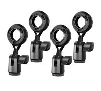 TOYANDONA 4pcs Microphone Clip Holder with Rotation Standard Threaded Mic Holder Stand Adapter for Podcast Voice Chat Online Course Wireless Mic Compatible
