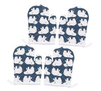 TOYANDONA 4pcs Microwave Gloves Thickened Heat Resistant Oven Mitts with Non-slip Insulation for Safe Cooking and Easy Hanging in Kitchen