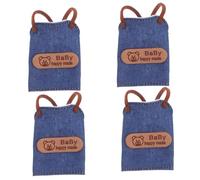 TOYANDONA 4pcs Mini Denim Doll Aprons for Dolls Fit Cloth Material and DIY Crafting