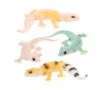 TOYANDONA 4pcs Mini Gecko Figurines Plastic Realistic Reptile Models Educational for Garden Party Decor Cognitive Learning Animal Figures