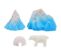 TOYANDONA 4pcs Mini Model with Lifelike White Bear Figurine Realistic Animal Figures for Dollhouse Snowy Landscape Decoration for Dioramas and Desk Display