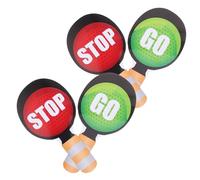 TOYANDONA 4pcs Mini Traffic Signs for Dual Sided Red Green Handheld Stop Signal Paddles for Classroom Traffic Safety Teaching and Role Playing