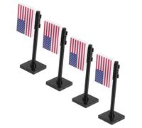 TOYANDONA 4pcs Miniature American Flag Building Blocks Set Independence Day Themed Army Figures Accessories for Imaginative Play and Educational Value