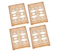TOYANDONA 4pcs Miniature Chinese Window Model for Dollhouse Accessories Traditional Movable Design Educational Micro Landscape Decor