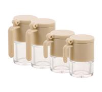 TOYANDONA 4pcs Miniature Condiment Jars for Dollhouse Kitchen Compact Mini Spice Sugar Salt Containers with Detailed Craftsmanship Portable Storage Pots for Dollhouse Condiment Station and