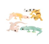 TOYANDONA 4pcs Miniature Gecko Figurines Realistic Simulation Animal Models for Educational Play Imaginative Decorative Plastic Reptile for Garden and Home Display