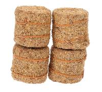 TOYANDONA 4pcs Miniature Hay Bales Realistic Straw Scene Decor for Dollhouses Farm Layout DIY Rustic Tabletop Decoration