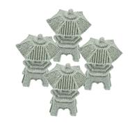 TOYANDONA 4Pcs Miniature Pagoda Garden Ornaments Stone Pavilion Figurines Japanese Lantern Style Outdoor Bonsai Decor for Fish Tank and Balcony