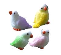 TOYANDONA 4pcs Miniature Parrot Statues Resin Lightweight Realistic Bird Figurines for Micro Landscaping Garden Tabletop Decor Adorable Birds Ornaments