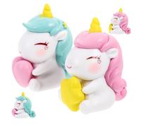 TOYANDONA 4pcs Miniature Resin Unicorn Figurines Cute Cartoon Animal Statues for Home Decor Lightweight Resin Craft for Gardens Dollhouses Succulents and DIY Bonsai Decorations
