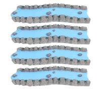 TOYANDONA 4pcs Miniature River Statues Resin Garden Crafts Realistic Artistic Creek Shape Replicating Natural Water Streams Lasting Accessory for Fairy Garden Decoration