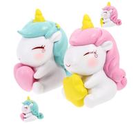 TOYANDONA 4pcs Miniature Unicorn Figurines Resin Cute Micro Landscape Statues for Garden Desktop Decor DIY Craft Accessories