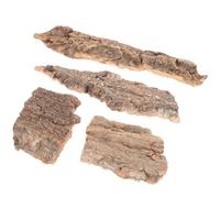 TOYANDONA 4pcs Natural Tree Bark Terrarium Decor with Basking Platform for Bearded Dragons and Turtle Climbing, Medium Size 8-14cm, Aquarium Underground Cave Habitat Accessory for Reptiles