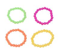 TOYANDONA 4pcs Neon Plastic Bead Bracelet for Women, Comfortable and Not Fade, Retro 70s 80s Style Party Bead Bracelet for Dance Party and Daily Wear Accessories