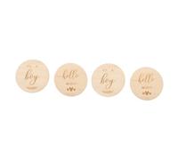 TOYANDONA 4pcs Newborn Growth Cards Wooden Keepsake Growing up Cards for Shower Commemorative for First Year Markers