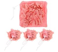 TOYANDONA 4pcs Orange Bath Loofah Puff Balls for Adults, Quick Drying Exfoliating Cloth Shower Scrubber for Body, Bath Sponge Set for Spa and Shower Use
