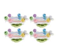 TOYANDONA 4pcs Parrot Spinning for Conures and Parrots Interactive Rotating Wheel with Bells, Plastic Chewing for Beak Health, Easy to Hang and Install, Cage Enrichment