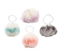 TOYANDONA 4pcs Pe Mesh Shower Balls for Bath, Exfoliating and Skin Cleaning Bath Flowers, Soft and Comfortable Shower Body Scrubber Puff for Gentle Daily Use Random Color
