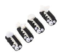 TOYANDONA 4pcs Pet Hair Clips Fake Pearl Beaded Snap Pins for Cats Dogs Heart Shaped Mini Claw Clips as Cat Dog Hair Accessories for Festival Use