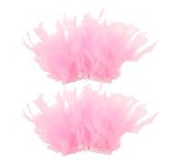 TOYANDONA 4pcs Pink Organza Feathered Detachable Wrist False Sleeve for Women Nail Art Photography Salon Display Social Media Accessories