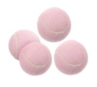 TOYANDONA 4Pcs Pink Rubber Tennis Balls for Beginner Female Players Soft Lightweight Practice Balls with High Visibility for Training Hand Eye Coordination and Reaction Improvement