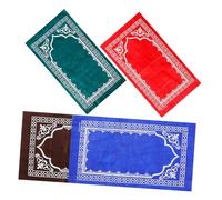 TOYANDONA 4pcs Portable Islamic Prayer Mats Foldable Padded Prayer Pads with Decorative Islamic Patterns for Muslim Women Travel and Home Use Eid Carpet