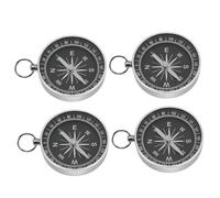 TOYANDONA 4pcs Portable Mini Keychain Compass Aluminum Alloy Pocket Sized Navigation Tool with Key Ring for Hiking Camping Outdoor Adventures Compact Lightweight and Accurate Directional