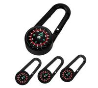 TOYANDONA 4pcs Portable Survival Compass Keychain with Heavy-duty Carabiner Clip for Hiking Camping Outdoor Emergency Navigation Tool