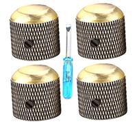 TOYANDONA 4pcs Professional Bass Volume Knobs Metal Guitar Knobs Volume Tone Control Caps Guitar Potentiometer Caps Parts