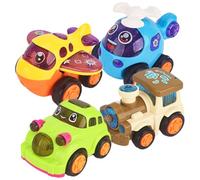 TOYANDONA 4Pcs Pull Back Car for Plastic Friction Cars for Energy Saving Household to Develop Cognitive and Motor Skills Safe Material Random Colors Random Color