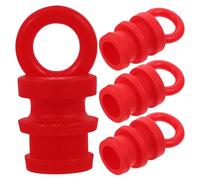 TOYANDONA 4pcs Red Warning Post Caps for Safety Cones and Warning Posts with Reflective Triangle Strips, Pe Polythene Material, Enhanced Visibility, Easy Installation for Outdoor Parking