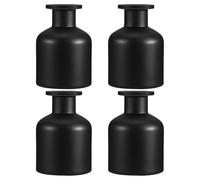 TOYANDONA 4pcs Refillable Aroma Diffuser Bottles - Black Glass 150ml Round Empty Container For Reed Sticks Essential Oil And Perfume - For Home Party Festival Decoration