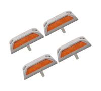 TOYANDONA 4pcs Reflective Aluminum Road Studs Heavy Duty Nighttime Roadside Safety Markers for Driveway and Pavement Boundary Warning Weather-resistant Cast Aluminum Reflectors for Collision