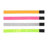 TOYANDONA 4pcs Reflective Safety Armband For Cycling Running Night Walking - High Visibility Pvc Wristbands With Sticky Band Cuttable Tape Strips For Bike Leg Straps