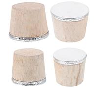 TOYANDONA 4pcs Replaceable Wooden Kettle Plugs Cork Stopper Set for Hot Water Bottles, Large Small Soft Cork Bottle Caps for Household Water Stoppers and Boiling Kettle Use