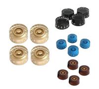 TOYANDONA 4pcs round Guitar Tone Knobs Volume Control Knobs for Electric Guitar Parts Replacement Gold White Letters Style Volume