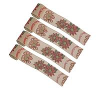 TOYANDONA 4pcs Rustic Burlap Wired Edge Ribbon Rolls Natural Christmas Ribbon Crafts for Wreath Making Hair Bows Holiday Decor DIY Present Wrapping