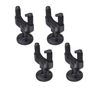 TOYANDONA 4pcs Set Black Plastic Guitar Hangers for Wall Mount with Auto Locking Grip and 4 Screw Holes Base, Protecting Guitars and Basses from Scratches, for Home or Workshop Use