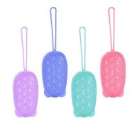 TOYANDONA 4pcs Silicone Double Sided Body Scrubbers for Bath and Shower, Deep Cleanse Scalp Dirt, Easy to Carry Massage Brush Suitable for Outdoor and Traveling Use